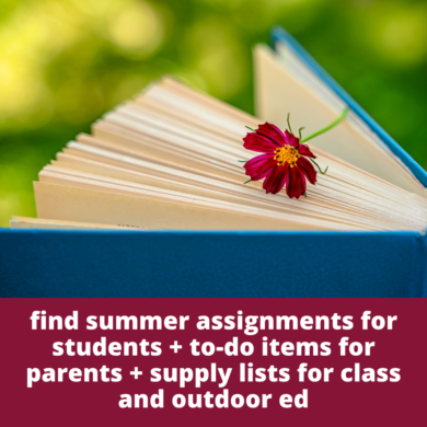 a reminder for families at Aspen Country Day School to complete their back to school to-do lists