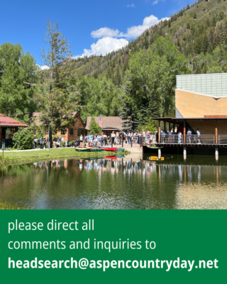 request for all inquires about the head of school search at Aspen Country Day School to be sent by email
